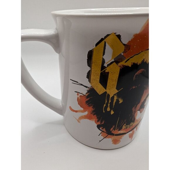 Harry Potter x Enesco G Mug Gryffindor roaring lion white & orange 4 1/2 in - Picture 4 of 6